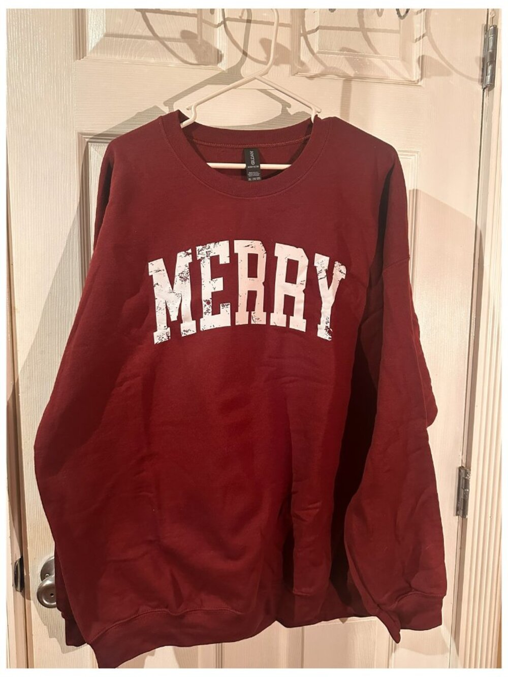 "MERRY" Sweatshirt Men Women Unisex Size 2XL by Gildan Activewear NWOT